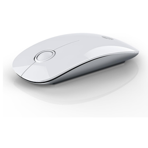 Bluetooth Wireless Mouse - (BT5.1+USB) Slim Dual Mode Computer Mice with Quiet Click, Low Power, and 1600 DPI, Portable Cordless for MacBook, Laptop, iPad Pro/Air, Chromebook (White)