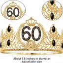 60th Birthday Decorations for Men - Vintage 1966 Birthday Supplies with Banner, Crown, Sash, Cake Topper, Gold 60 Number Balloons, Card with Envelope, 60 Year Old Party Decor Set for Him