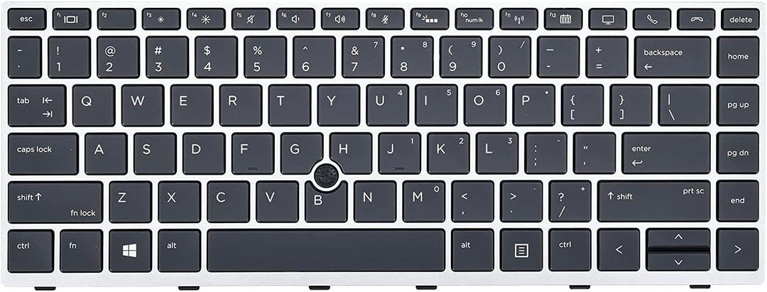 Replacement Backlight Keyboard for HP EliteBook 840 G5 840 G6 & EliteBook 745 G5 745 G6, EliteBook 840 G5 Keyboard with Pointer Silver Frame US Layout L11307-001 L14378-001