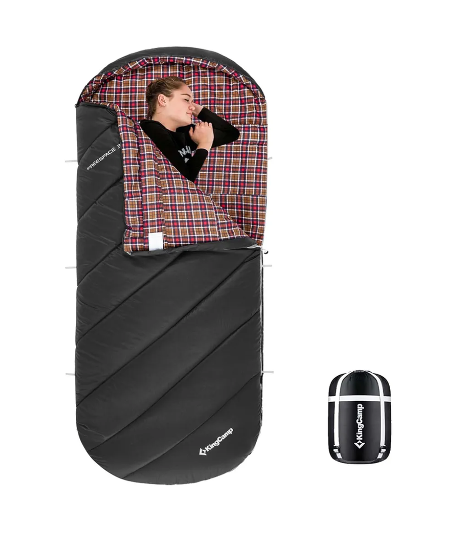 KingCamp Sleeping Bag for Adults, Cold Weather & Warm Extra Wide Big & Tall XL Portable Waterproof Flannel Sleeping Bags, Essentials Gear Accessories for Camping Backpacking Hiking Indoor & Outdoor