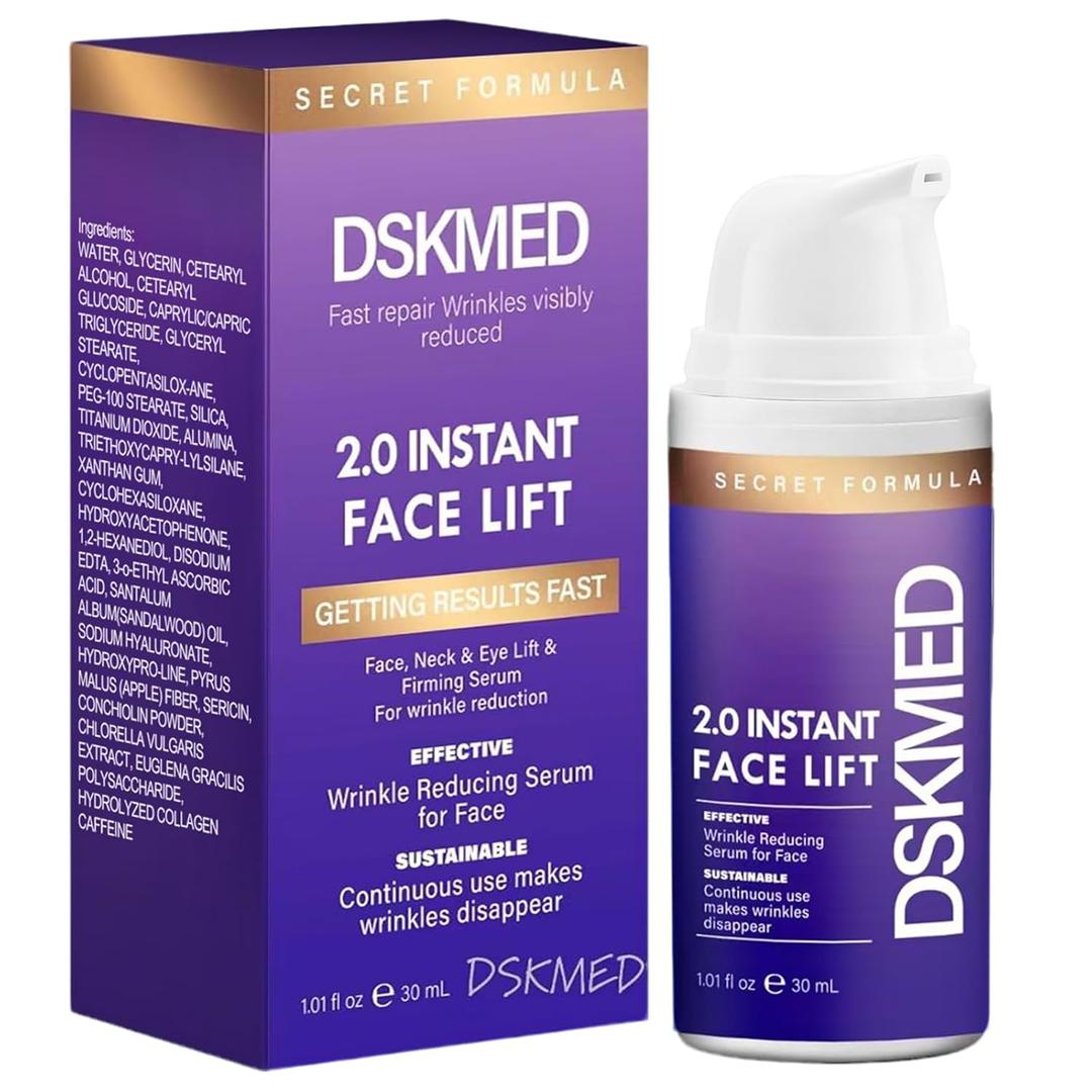 Under Eye Bags and Wrinkles 2.0 - Instant Face Lift Cream,Remove Dark Circles, Bags Under Eyes, Fine Lines, Wrinkles and Neck Lines,Firming Delicate Skin (Purple), Best Before 10/1/2028