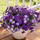 12 Bundles Artificial Flowers for Outdoors UV Resistant Fake Morning Glory | Faux Plastic Silk Flowers Plants for Planter Front Garden Window Box Patio Yard Porch Indoor Home Decor (Purple,Light Purple)