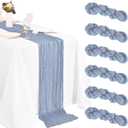 6 Pack Cheesecloth Table Runner 20 x 120 Inch Dusty Blue Boho Gauze Cheese Cloth Table Runners 10 FT Long Rustic Sheer Table Decorations for Wedding Party Baby Bridal Shower Birthday Holiday Home