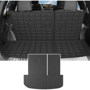powoq Cargo Liner Compatible with 2020-2025 Hyundai Palisade Backrest Mat TPE Behind 3rd Row Replacement for 2020 2021 2022 2023 2024 2025 Hyundai Palisade Accessories (Trunk Mat with Backrest Mat)