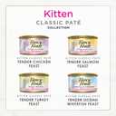 Purina Fancy Feast Tender Ocean Whitefish, Turkey, Chicken and Salmon Feasts Wet Kitten Food Variety Pack - (Pack of 24) 3 oz. Boxes