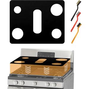 Stove Top Protector for GE Gas Range Model JGBS66REKSS JGBS66DEKWW JGBS66DEKBB JGBS66EEKES | 30" 5-Burner Fit Stove Guard, Splatter Guard Cover & Easy Clean Liner