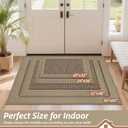 BEQHAUSE Indoor Door Mat 20" x 32", Dirt Trapper Door Mats Non-Slip Entryway Rugs Washable, Resist Dirt Absorbent Welcome Mat, Low Profile Floor Mats for Front Back Door and Entryway, Taupe