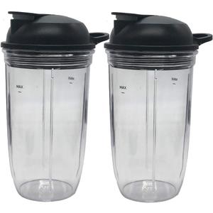Replacement juicer personal jar 18oz cup to go lidPack of 2pcs) Compatible with NutriBullet Blender ComboZNBF30400Z/ZNBF30500Z/Select Blender 1200NB07200-1210 /PRO 1000 Blender