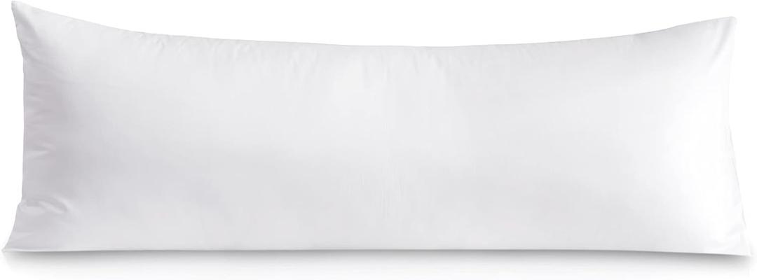 Leeden 100% Cotton Body Pillow Cover, 800 Thread Count 21x54 Soft Breathable Long Body Pillow Pillowcase, White