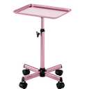 Salon Tray Cart Rolling Tray Spa Tray,Tattoo Tray Dental Tray Height Adjustable,Salon Tray on Wheels Premium Metal Rolling Trolley,Pink