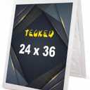 24x36 Inch Portable Foldable A Frame Sign Stand, All Heavy Duty Outdoor Advertising Displayfor Store Front, Street Marketing and Booth Promotion (White)