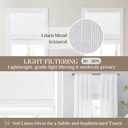 Madison Park Kyler Cordless Roman Shades - Single Panel, Lightweight Linen Blend Fabric, Natural Design, Easy Installation, Light Filtering Window Blind, Bedroom, Living Room Decor 34"W x 64"H White