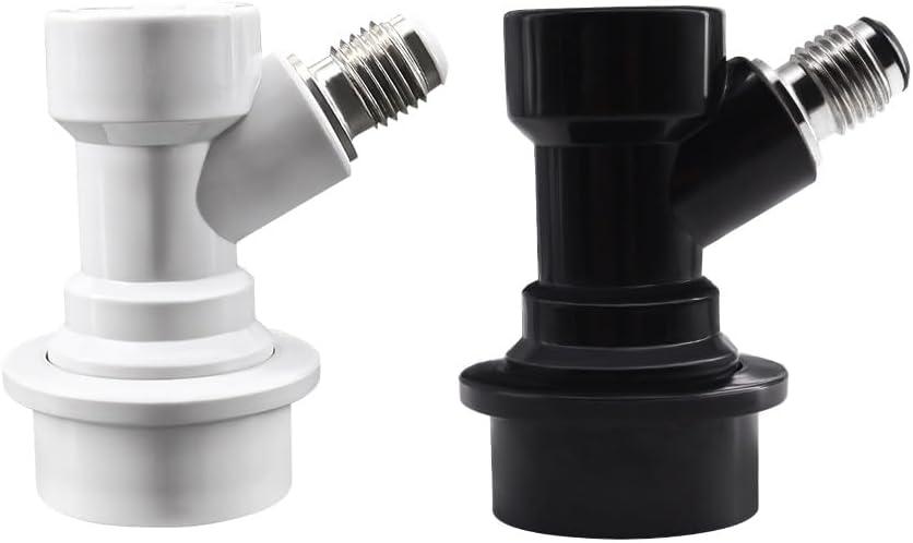 1 Pairs Ball Lock Keg Quick Disconnect Set With 2PCS 7/16-20UNF thread to 3/8" OD Beer Line Tube Quick Connector, Ball Lock Quick Disconnect 3/8