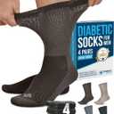 Doctor's Select Diabetic Socks for Men - 4 Pairs Non Binding Neuropathy Socks for Swollen Feet, Work, Travel & Comfort, Size: X-Large