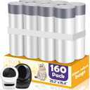 160 Count Cat Litter Box Liners for Automatic Cat Litter Box and Litter Box Robot 4/3, Extra Thick,Heavy-Duty,Eonomy Bulk Pack