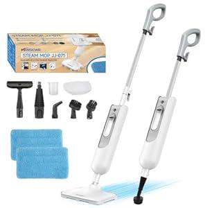 Mxnsewr Steam Mop Allinone MultiFunctional Powerful Steam Cleaner, Handheld Detachable Floor Steamer with 2 Steam Level, SKD5 380ML Water Tank & 23FT Power Cord for Whole Home Use（White）