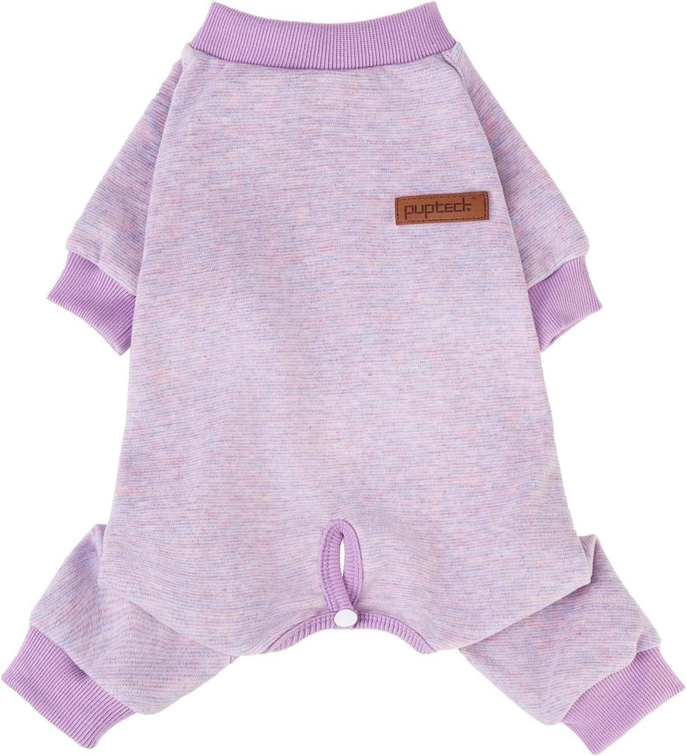 PUPTECK Dog Pajamas for Small Medium Large Sized Dogs, Stretchy Dog Pjs Onesie Clothes Soft Fleece Sweaters Puppy Cat Outfits Pet Jumpsuit (Large, Pink)