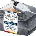Bedsure Electric Blanket Twin with Preheat Function - Soft Flannel Heated Blanket Twin Size, Fast Heating with 6 Time Settings (Up to 10H) & 6 Heat Settings, Gifts for Grandma (62x84 inches, Grey)