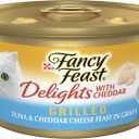 Purina Fancy Feast Delights With Cheddar Grilled Tuna and Cheddar Cheese Feast in Wet Cat Food Gravy - (Pack of 24) 3 oz. Cans, Best By 11/2027