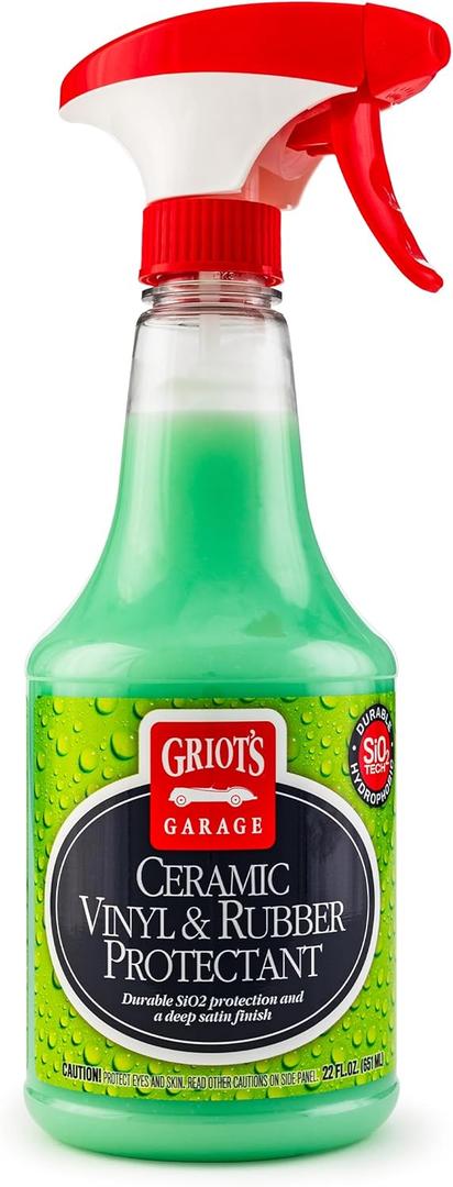 Griot's Garage Ceramic Vinyl and Rubber Protectant for Car Detailing, Restorer and Protectant for Dashboards, Door Panels, Tires, Exterior Trim, Moldings, and More, 10821, 22oz