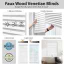 DEZ FURNISHINGS Cordless 2" Signature Faux Wood Blind, 34" W x 84" H, Embossed White