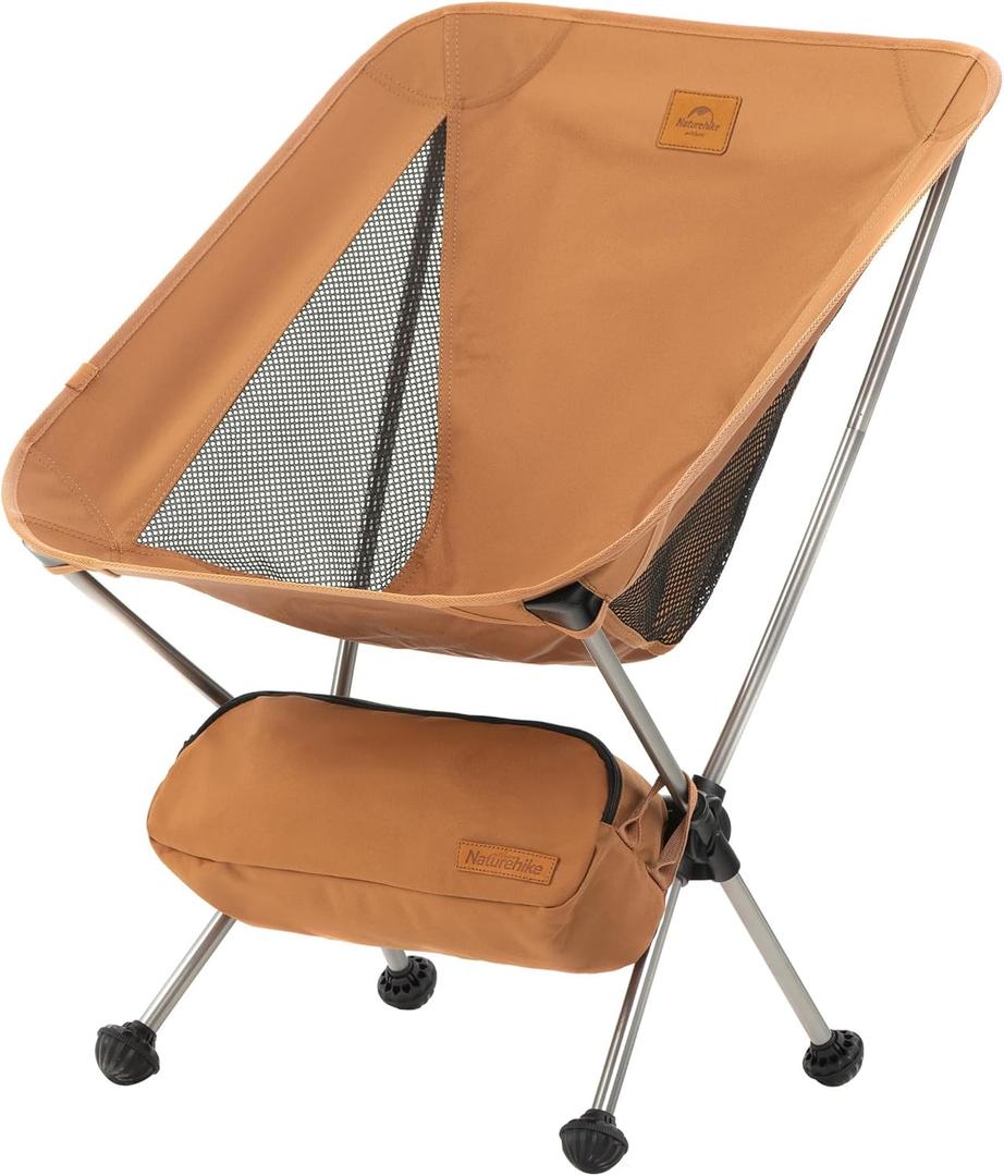 Naturehike YL08 Ultralight Camping Chair, 2.12 LBS Portable Backpacking Chair with Storage Bag & Anti-Sinking Feet, Lightweight Compact Collapsible Camp Chair (Standard, Yellow)