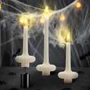 Set of 3 Fall Pumpkin Base Candle, Fall Candle Beautiful Handmade Pumpkin Candles, Thanksgiving Housewarming Gift, Living Rooms, Coffee Table, Halloween Bathroom Decorative(White)