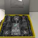 ELIDOMC 5PC Italian Crafted Crystal Whiskey Decanter & Whiskey Glasses Set, Crystal Decanter Set With 4 Whiskey Glasses, Whiskey Decanter Sets for Men.