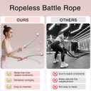 2PCS Weighted Ropeless Battle Ropes, 3.5 lbs in total, Heavy Duty Workout Rope for Home Gym with Training Poster, Portable Workout Rope for Strength Training, HIIT, Cardio, Non-Slip Grip, Fitness Equipment for Men & Women
