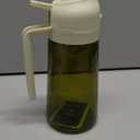 Olive Oil Dispenser and Oil Sprayer  16oz/470ml Glass Light-Proof Oil Pourer for Kitchen, Air Fryer, Cooking, Salad, and BBQ (White)