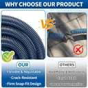 1-1/2 Pool Vacuum Hose With Swivel Cuff, 20FT x 1.5 Inch Pool Cleaner Hose | Flexible Cleaner Hose; Above Ground & Inground Pools; Pool Vacuum & Skimmer Systems; Kink Reduction; PE/EVA Construction