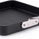 All-Clad HA1 Expert Hard Anodized Nonstick Square Grill Pan For Stovetop 11x11 Inch Oven-Safe Up to 500°F, Grilling, Professional Cookware, Dishwasher-Friendly, Oven-Safe Up to 500°F, Black