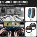 GLDRAM Steering Wheel for Nintendo Switch 2 Joycon (2025), Motion Control Racing Wheel with 4 Thumb Grips for Mario Kart World & 8 Deluxe, Racing Games Accessories with Ergonomic Design - 2pc Black