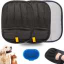 2 x 2PCS Pet Hair Remover, Electrostatic Pet Hair Removal Gloves, Reusable Cat & Dog Hair Remover for Couch, Furniture, Carpet, Curtain, Upgraded Animal Fur Removal Tool, Cat Grooming Gloves