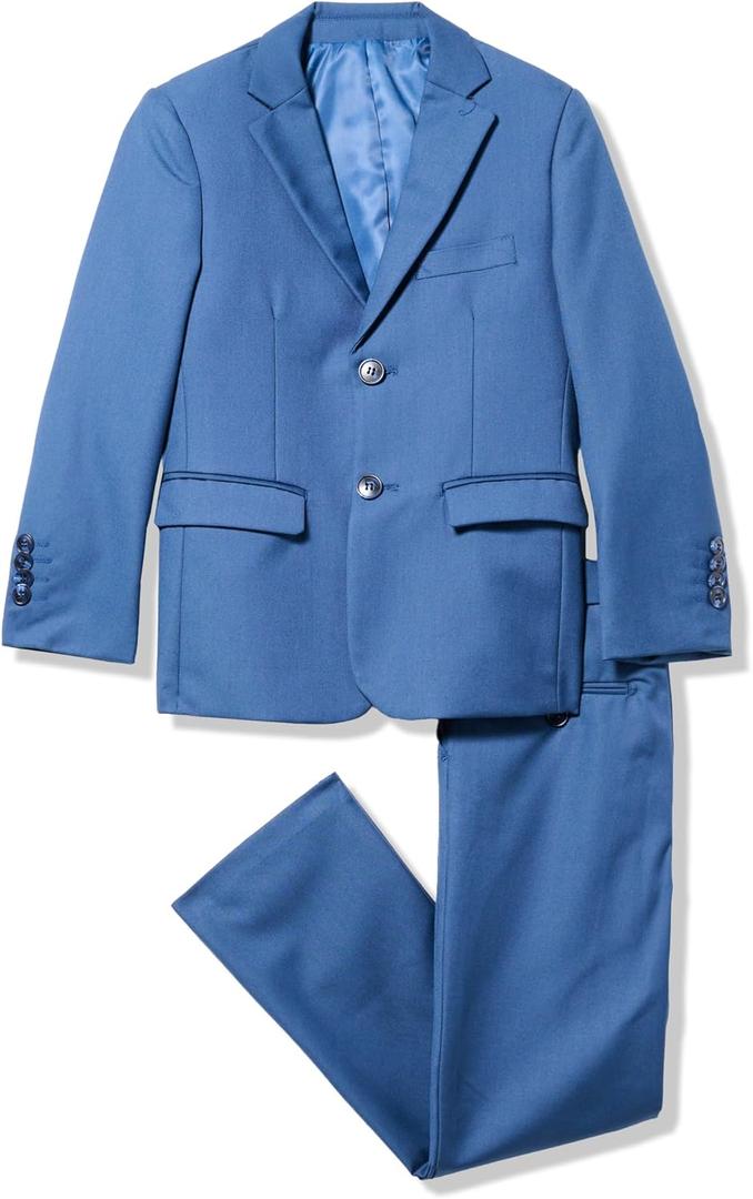 Isaac Mizrahi Boys Isaac Mizrahi Boys' Slim Fit Solid 2pc Suit (5, Cobalt Blue)