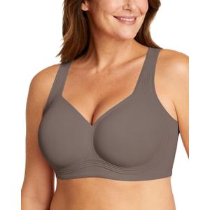 OEAK Womens Wireless Jelly Bra Plus Size Supportive Seamless Bras Full Coverage Push Up Comfortable No Underwire Tshirt Bras, Large