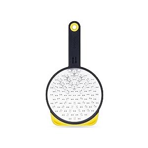 2 x Dreamfarm Ograte Two-Sided Medium Food & Vegetable Speed-Grater with Non-Slip Bowl Hook & Foot - 3mm Medium Grater, Yellow