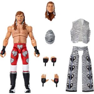 Mattel WWE Ultimate Edition Action Figure & Accessories Set, Shawn Michaels 6-inch Collectible with Swappable Heads & Hands, 30 Articulation Points