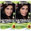 Garnier Nutrisse Ultra Crme Hair Color, Permanent Hair Dye with 100% Gray Coverage, Vegan & Cruelty-Free, 30 Darkest Brown (Sweet Cola), 2 Count