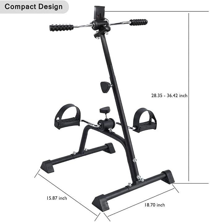 Pedal Exerciser Bike Hand Arm Leg and Knee Peddler Adjustable Fitness Equipment for Seniors, Elderly Home Pedal Exercise Bike for Total Body