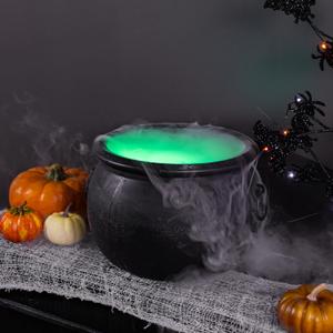 Evergreen Garden Cauldron Witch Pot Candy Holder Bowl Bucket for Trick-or-Treat, Flower Plant Pot, Indoor/Outdoor Halloween Witches Decoration for Party Home Office Desk (Witch Cauldron), 12 Inch