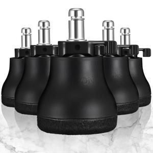 Bell Glides Replacement Office Chair Wheel, Swivel Caster Wheels to Fixed Stationary Castors,Switch Between Fixed and Smooth Sliding Computer Chairs Foot Pad for Hardwood Floors,Tile, Carpets(5pcs)