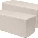 2 Pack Couch Arm Rest Pillow, 8''x8''x20'' Linen Cover, High Density Foam Armrest Cushion, Removable & Washable Elbow Support for Sofa, Bed, and Armchair (Beige)
