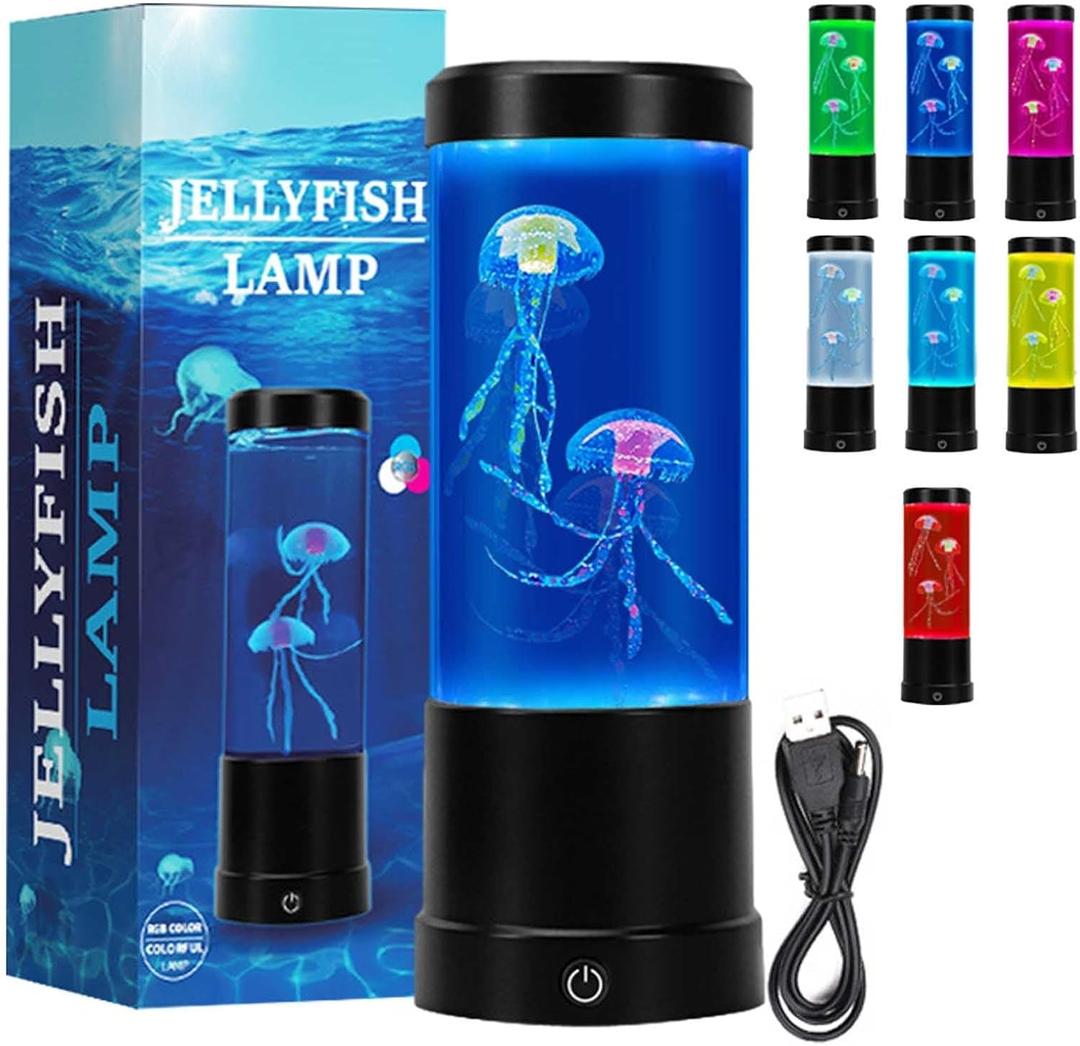 Led Jellyfish Lamp with 7 Color Changing Lights for Home Office Desk Decor - USB Cool Lights - Relaxation Gifts for Men & Women