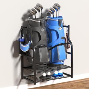 Ultrawall Golf Storage Organizer, Golf Bag Storage Stand for Garage, 28.5in-Holds 2 Golf Bags