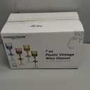 XUWAIDSGN 7oz Plastic Vintage Glasses Drinking Glasses Unbreakable Wedding Glassware Crystal Water Goblets Reusable Drinkware Vintage Champagne Flutes (24, Brown)