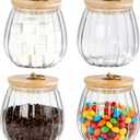 Frcctre 4 Pack 25 FL OZ Glass Storage Jars with Bamboo Lid, Kitchen Airtight Glass Canister Sugar Container Decorative Storage Container for Coffee Bar Food Sugar Coffee Beans Candy Tea