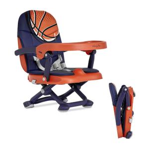 Dream On Me Munch N Go Booster Seat for Babies 636 Months, 3-in-1 Feeding, Floor & Table Seat, Adjustable 4 Heights, Lightweight Portable Design, 3-Point Safety Harness, Easy to Fold & Carry- Orange