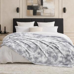 Cozy Bliss Tie-Dye Fuzzy Throw Blanket for Couch - Thick Soft Warm Non Shedding Fleece Blankets for Boho Dcor Room, for Kids, Women Men Girls, Tie-Dye Grey 60"*80"