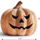 Fall Decorations for Home - Handmade Terracotta Pumpkin Jack O' Lantern | 10"H Farmhouse Rustic Decor, Halloween Decor, Autumn Party Table Decoration, For Indoor Outdoor Porch Door Mantel